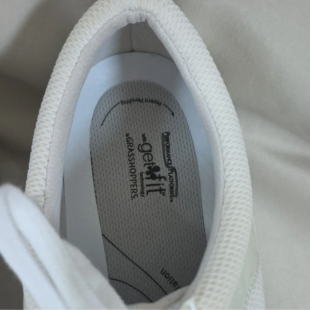 Grasshoppers Get Fit White Lace Up Comfort Walking Sneakers Women's 10 M